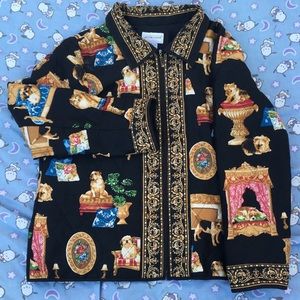 90S SILK DOG PRINT JACKET